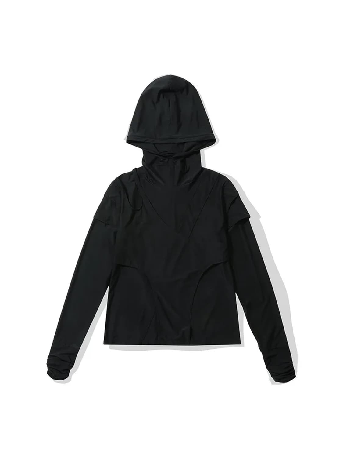 LEEY YEEL CUFFS SHIRRING LAYERED HOODED 상품이미지5