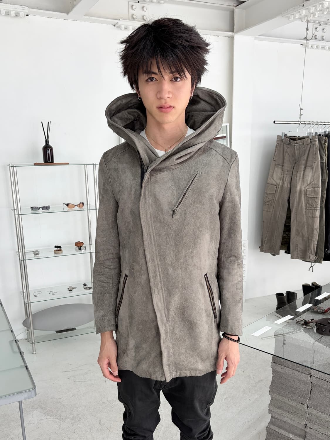 토네이도 마트 비대칭 워시드 후드 자켓 상품이미지3