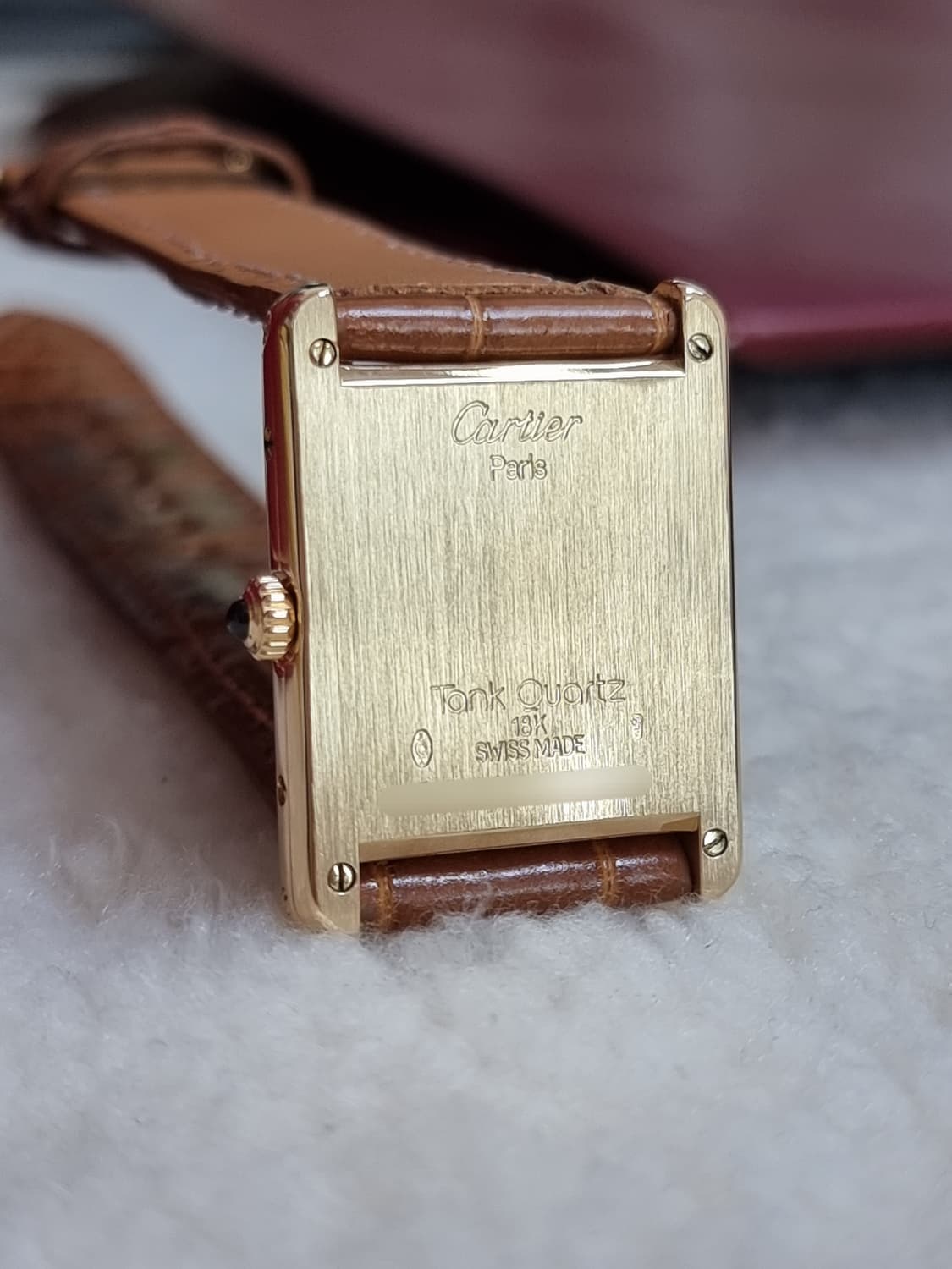 까르띠에 루이탱크 18K 골드 금통 L 라지 핀버클 시계 (남녀 공용) 상품이미지6