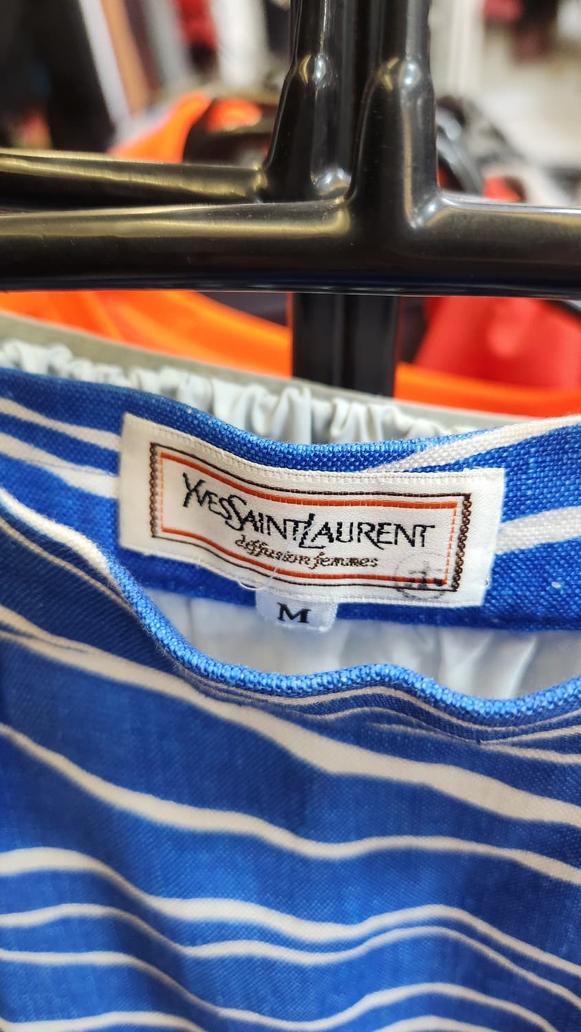 입생로랑 블루 스트라이프 스커트 일본판 빈티지 상품이미지4