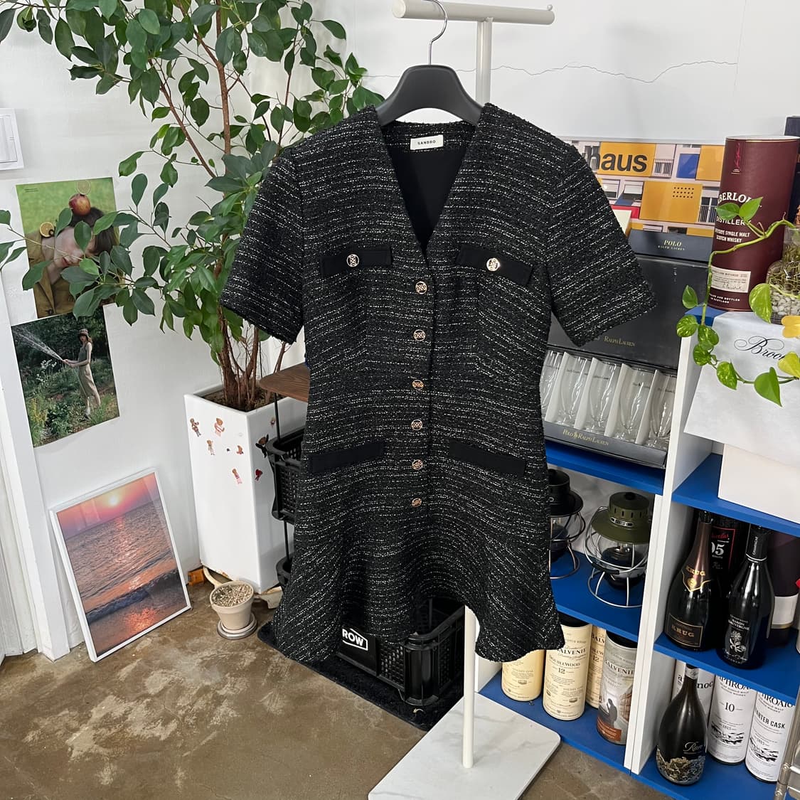 산드로 우먼 트위드 플레어 원피스 36 상품이미지1