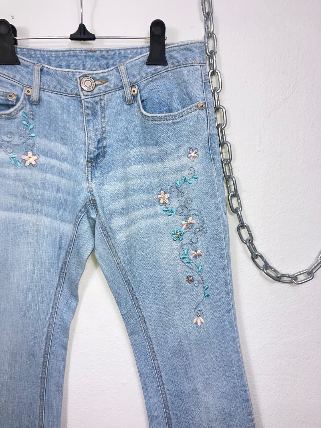 플라워 자수 부츠컷 팬츠 상품이미지2