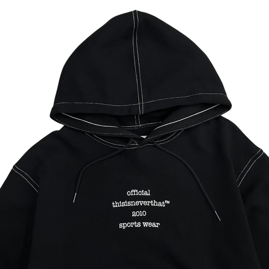  디스이즈네버댓 화이트 스티치 블랙 후드 상품이미지4