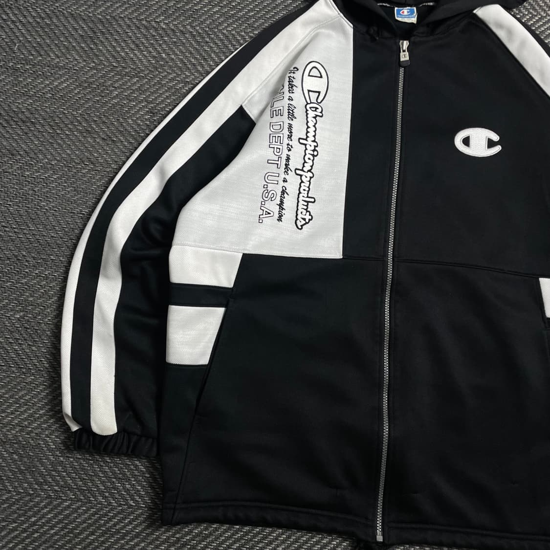 챔피온 올드스쿨 스펠아웃 빅로고 후드 트랙 탑 자켓o 4701 상품이미지2