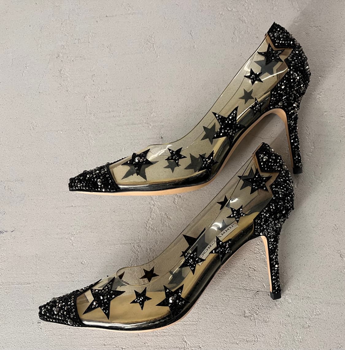 지미추 블랙 크리스탈 스타 스터드 힐 36 상품이미지5