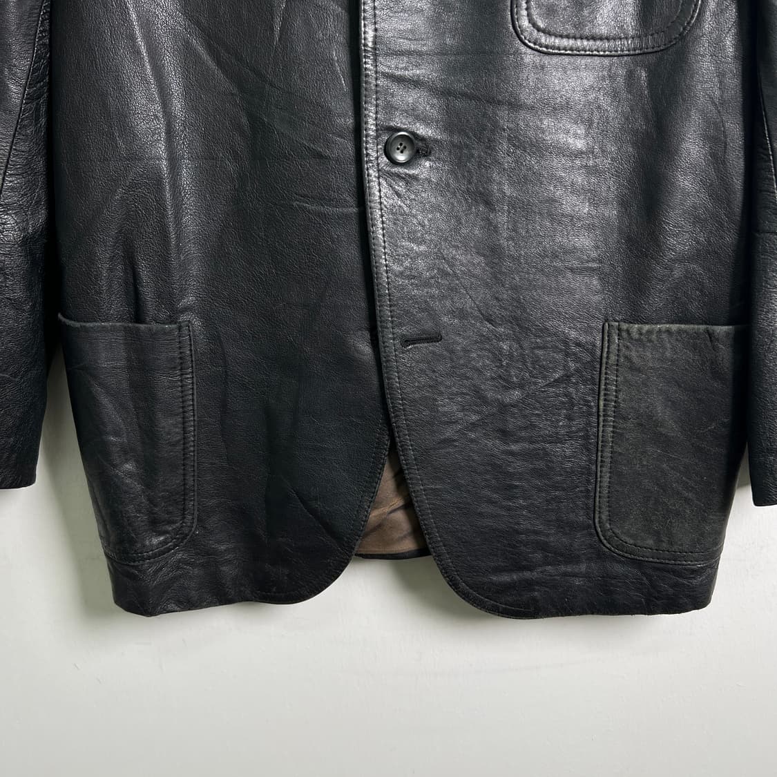 VTG 빈티지 블랙 양가죽 블레이저 M 상품이미지4