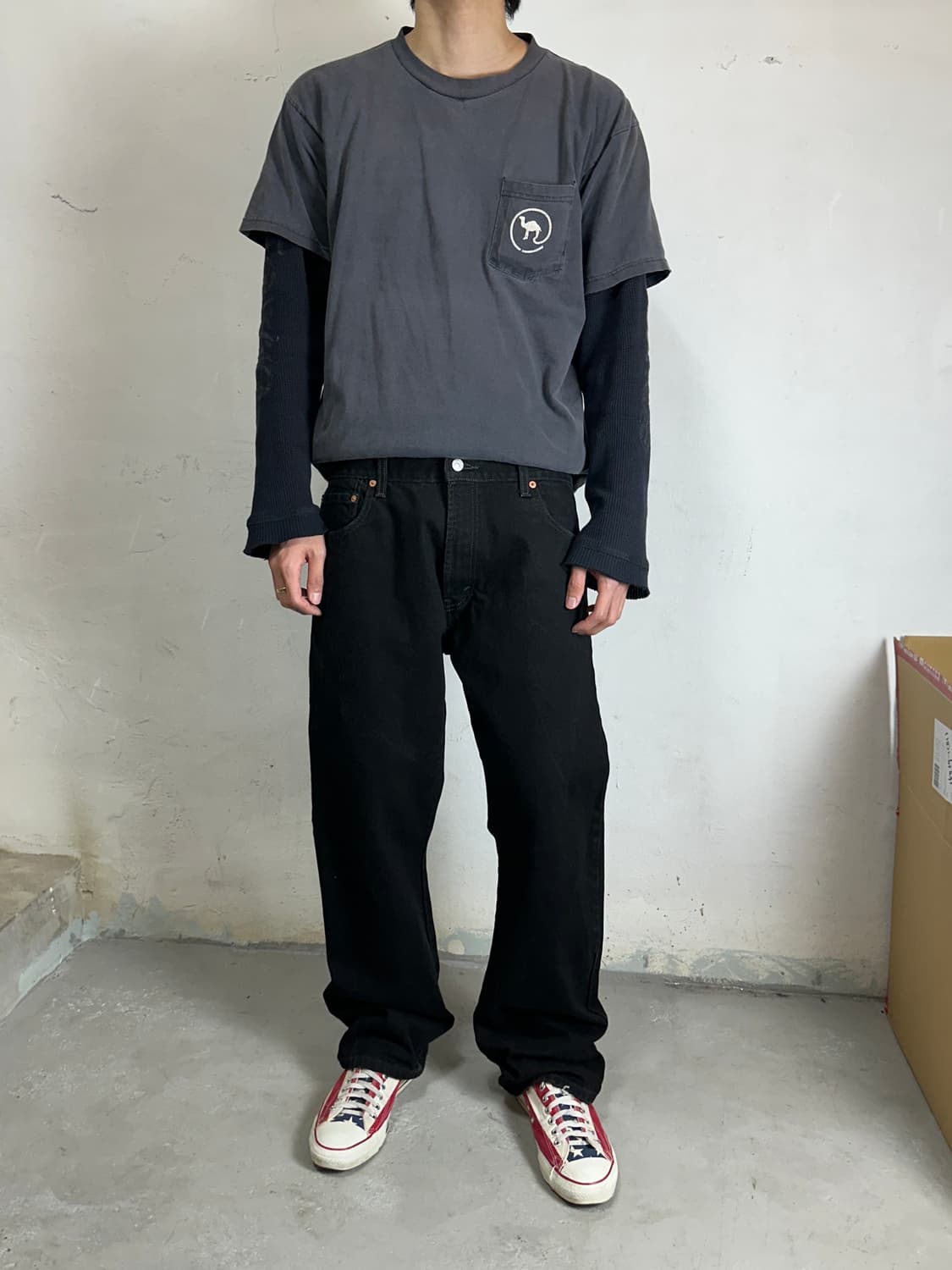 00's 리바이스 517 블랙 부츠컷 플레어진 상품이미지4