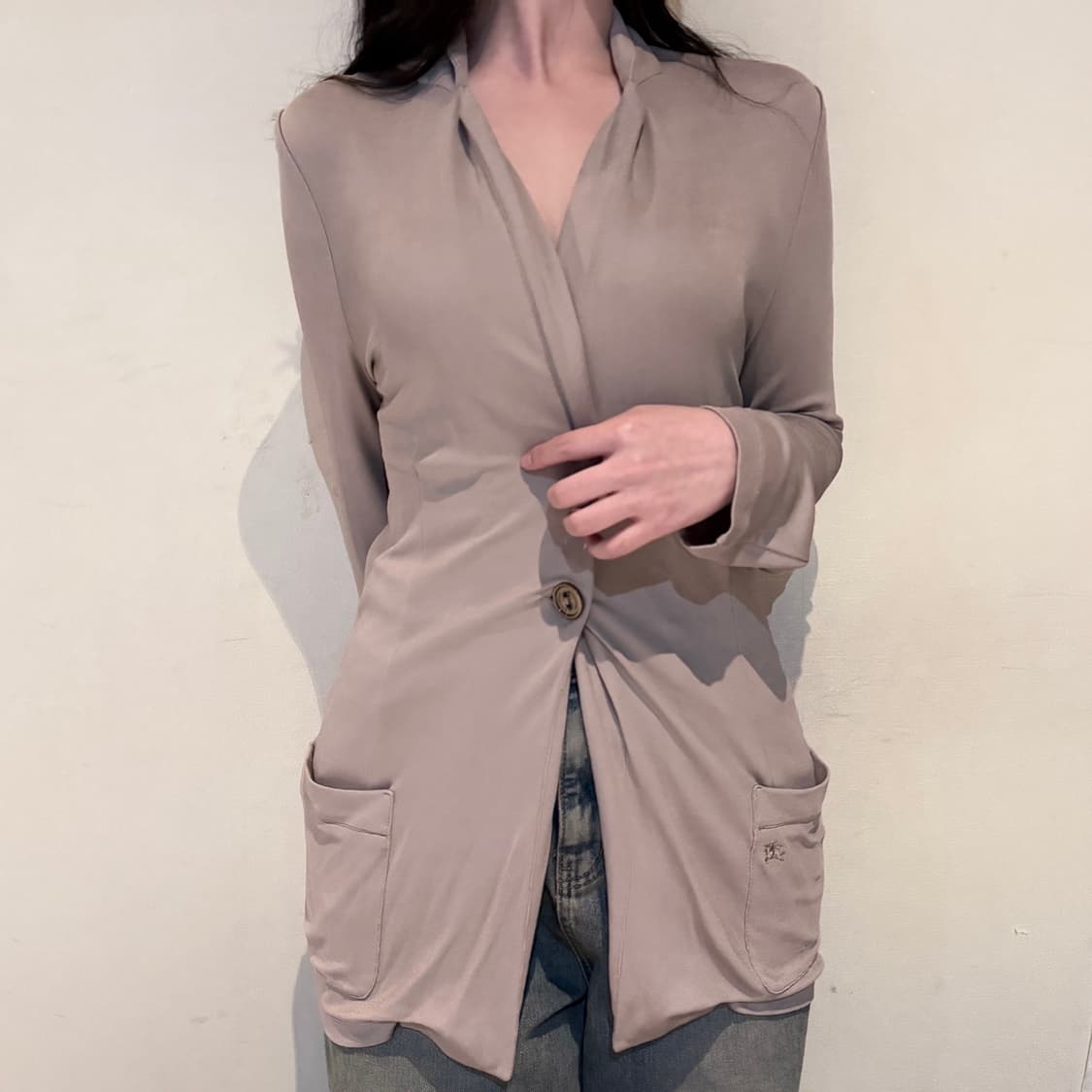 (38) 버버리 런던 숄칼라 드레이프 가디건 상품이미지1