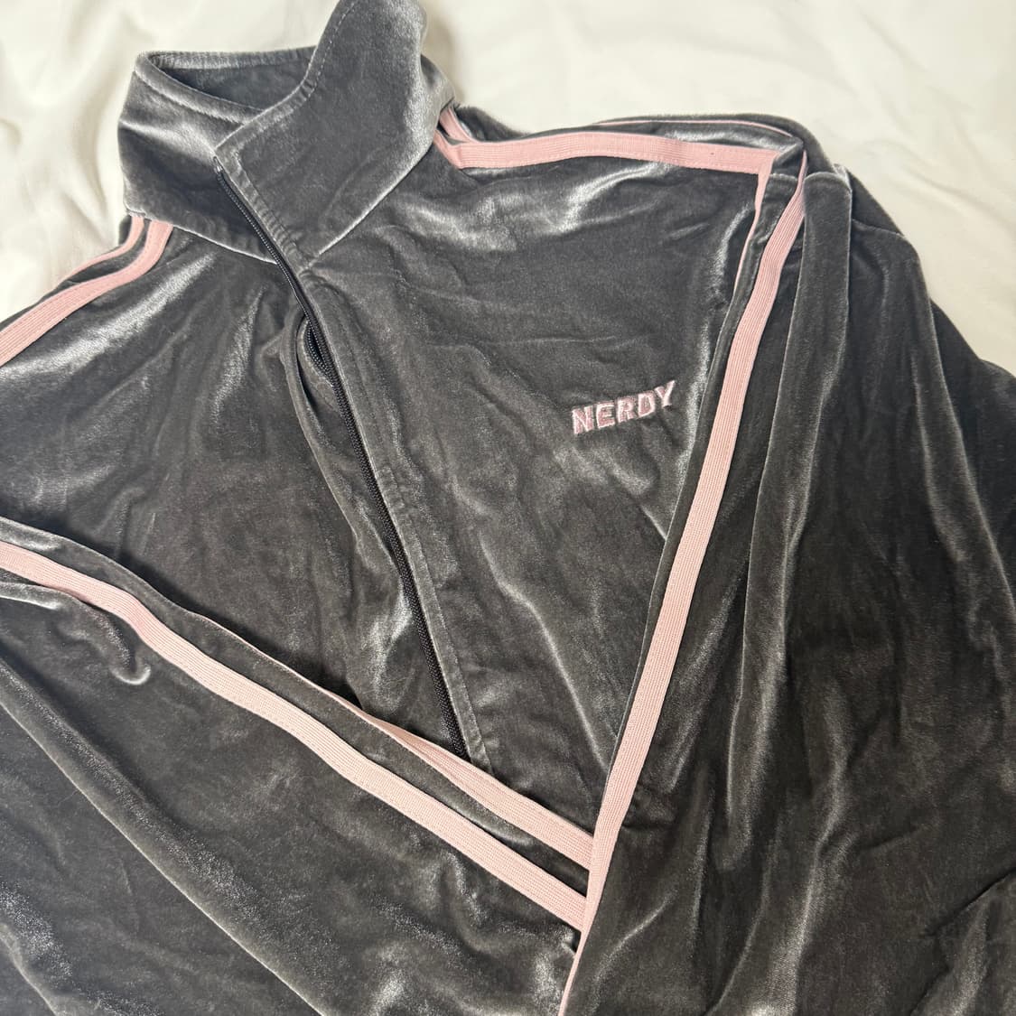 널디 벨벳 져지 트랙탑 딸기우유 대대장 초희귀 갸루 상품이미지2