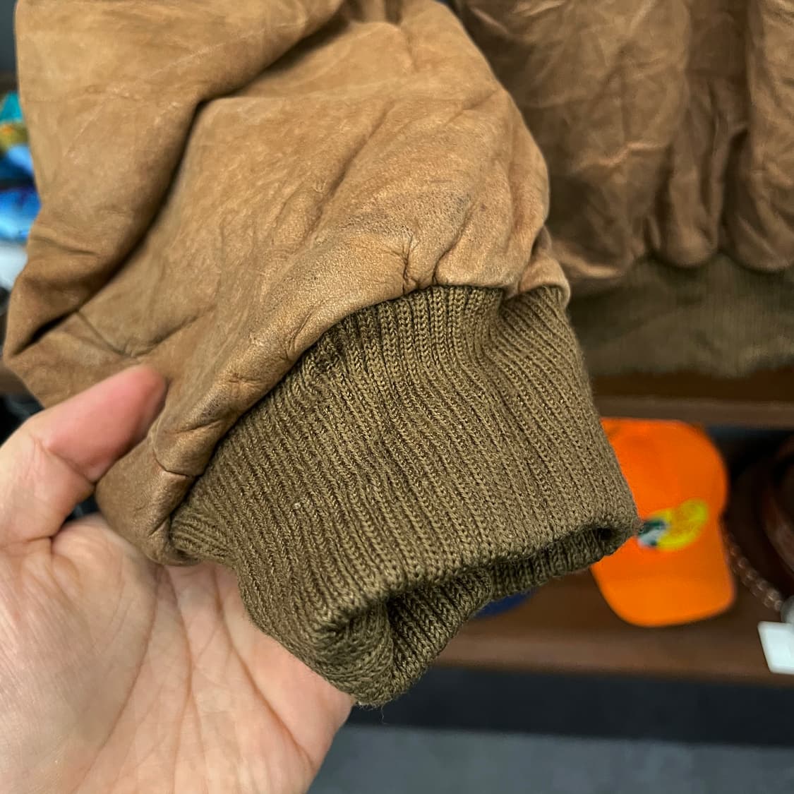 90s 글로벌 아이덴티티 레더 가죽 봄버 자켓 상품이미지5