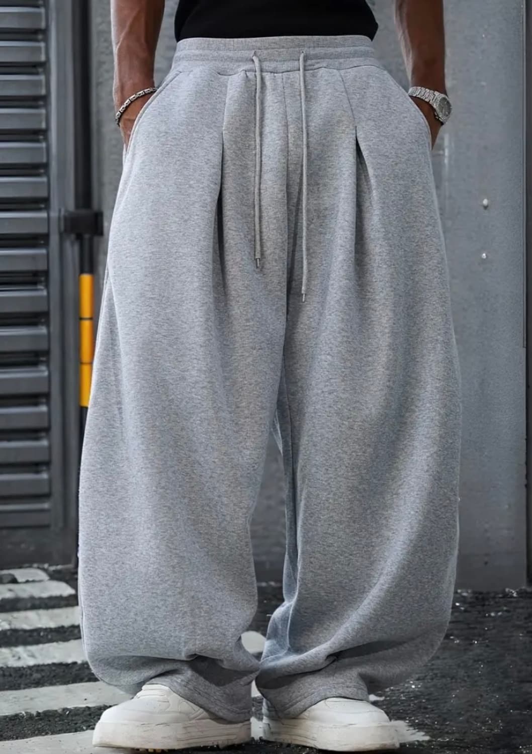 [새상품] 기모 오버핏 와이드 벌룬 팬츠 트레이닝 바지 상품이미지1