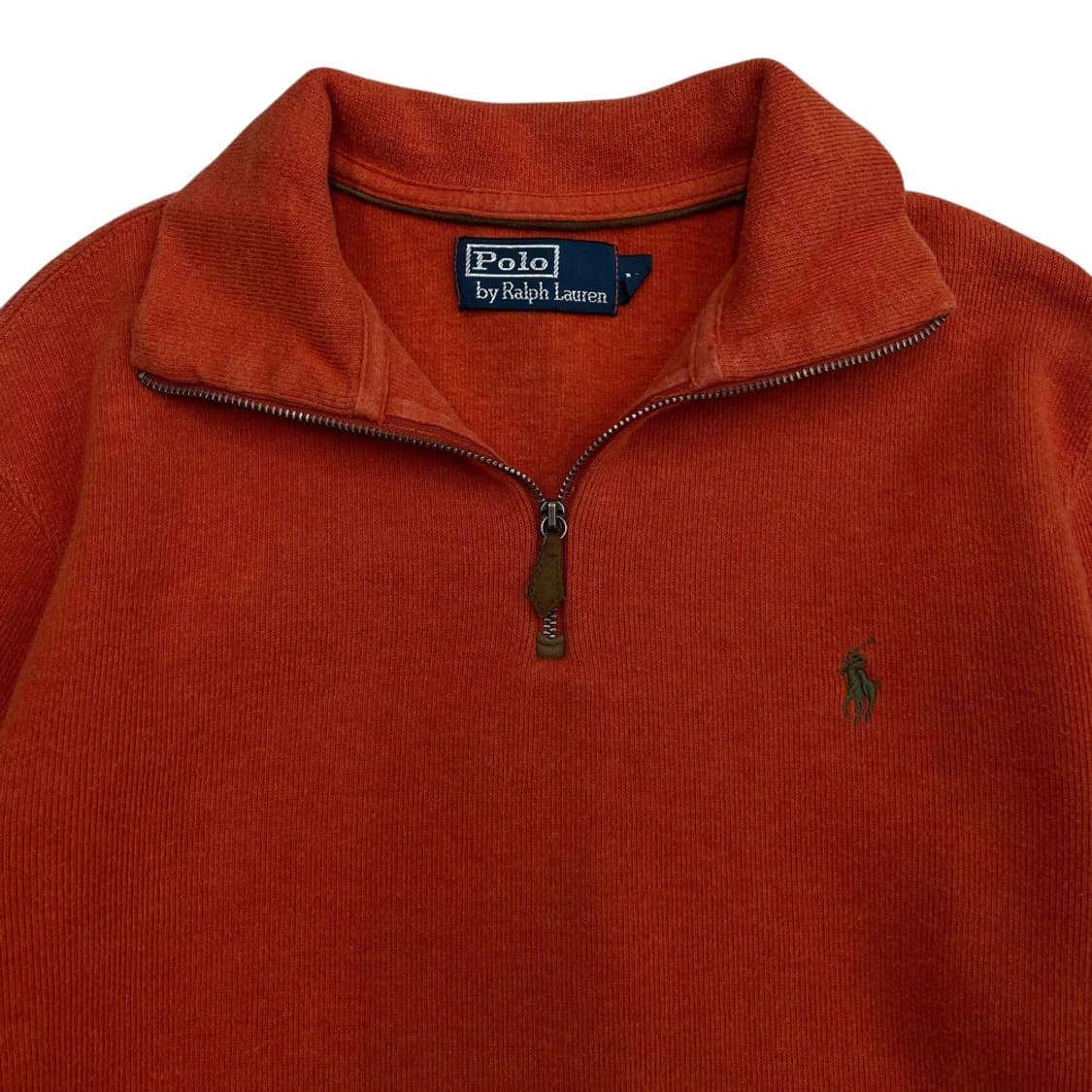 폴로 랄프로렌 카키포니 오렌지 반집업 니트 M 상품이미지4