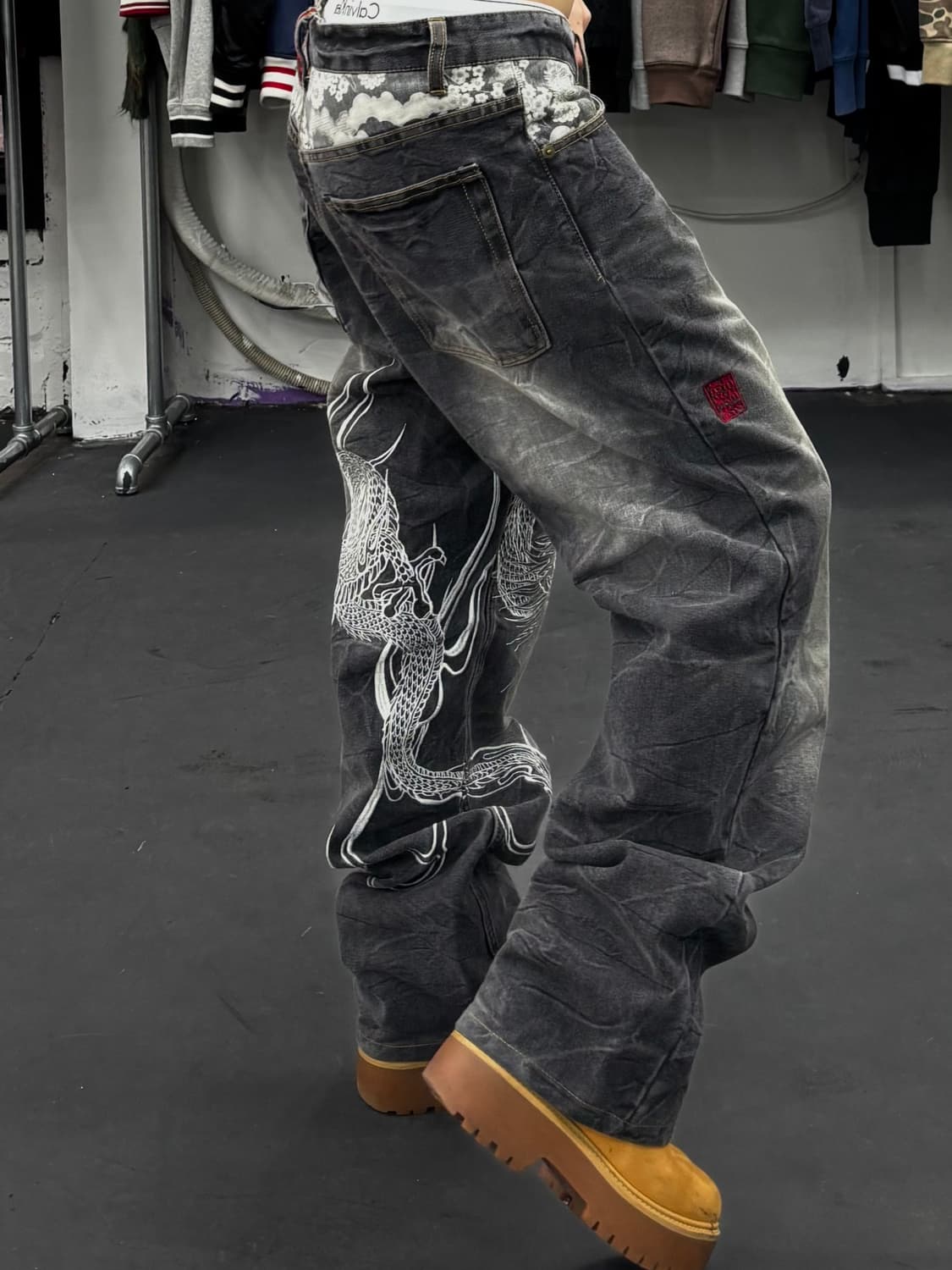 카라쿠리 타마시 오리엔탈 드래곤 데님팬츠 상품이미지2