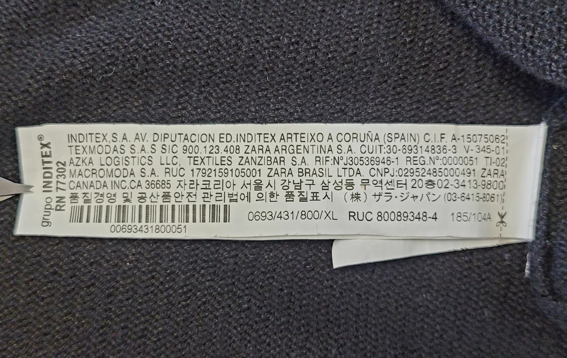 자라(ZARA MAN) 롱슬리브 니트 티셔츠 판매 상품이미지7