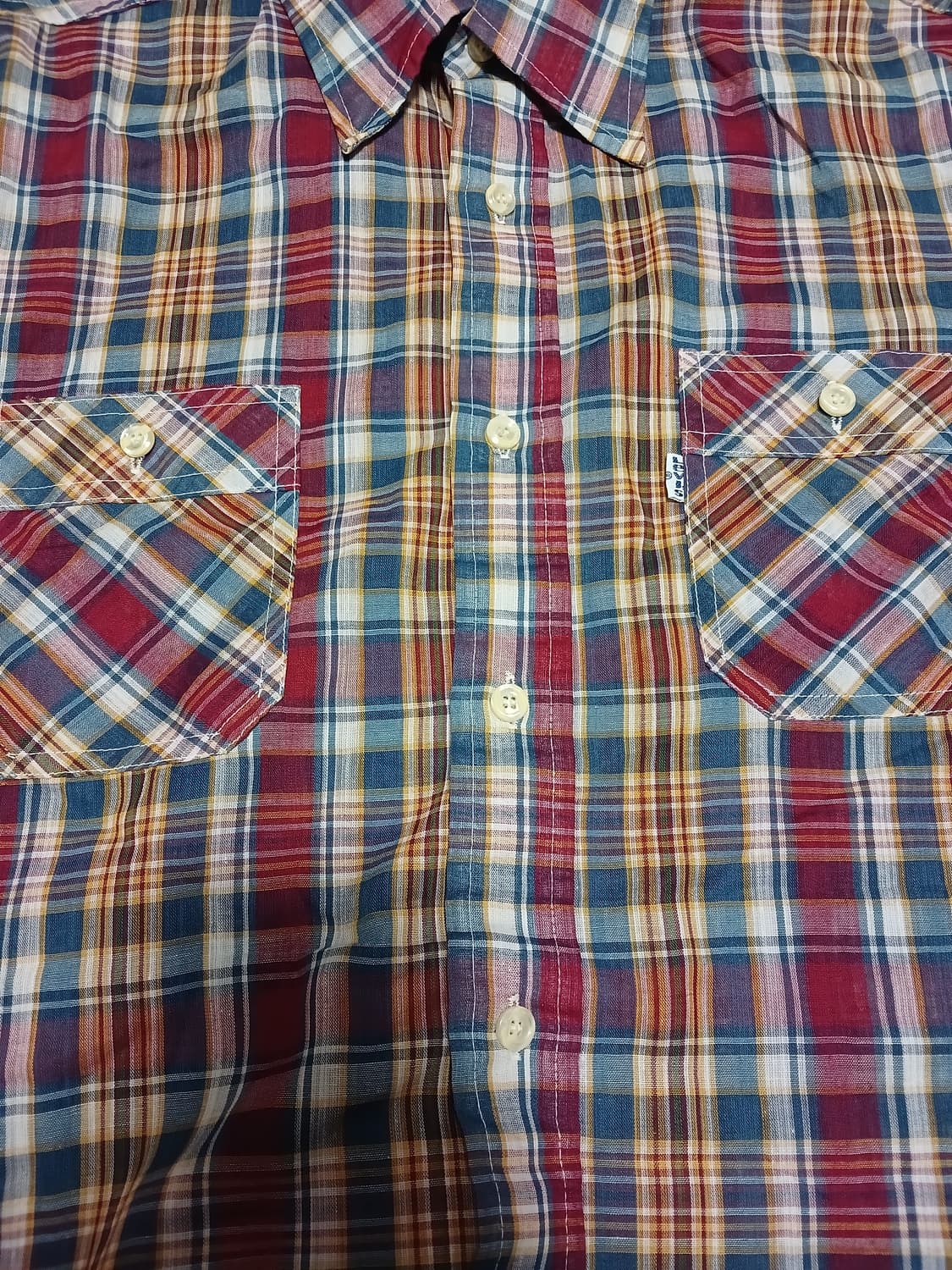 Levi's movin' on 80's 빈티지 마드라스 체크 셔츠 상품이미지3