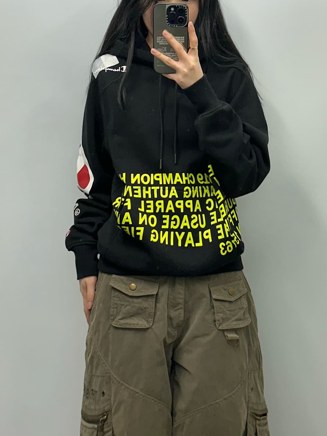 챔피온 스펠아웃 블랙 후드티 상품이미지1