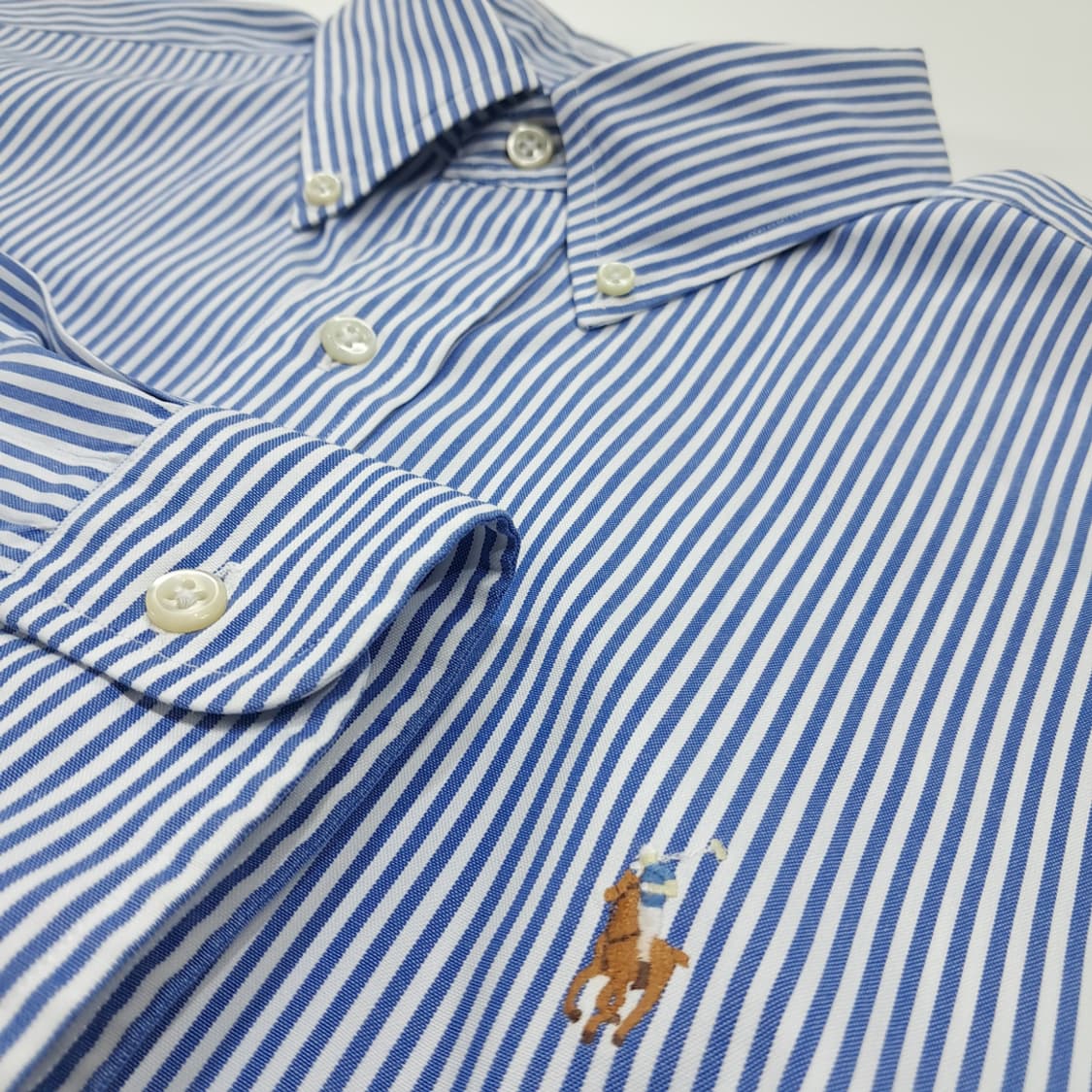 CL529 XL 폴로 90s 핀포인트 스트라이프 클래식 블루 셔츠 남방 상품이미지4