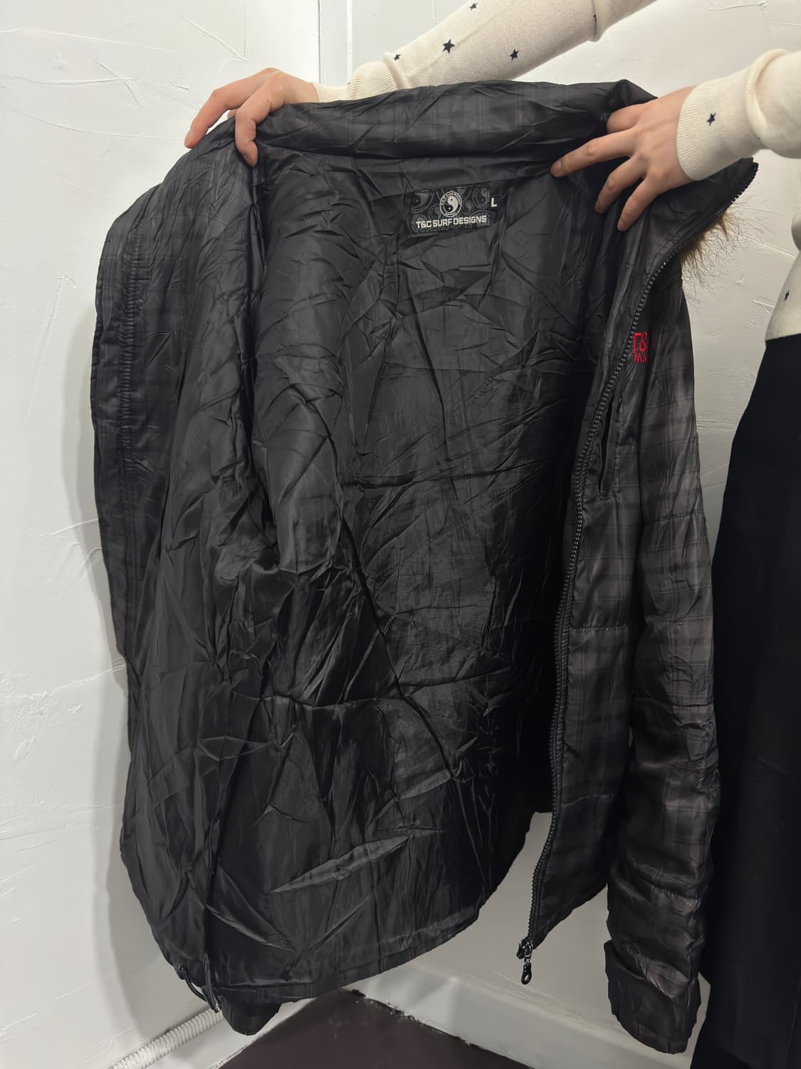 t&c surf fur hood check padding 상품이미지6