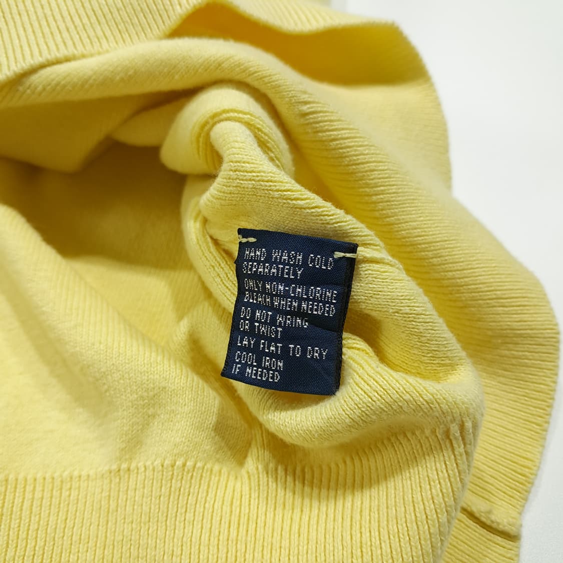 CL878 XL 폴로 90s 피마코튼 브이넥 옐로우 조끼 베스트 상품이미지5