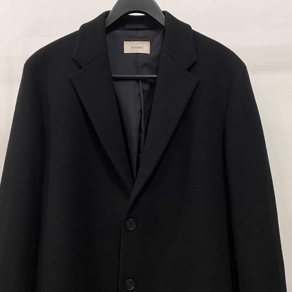 인사일런스 캐시미어 울 싱글 코트 블랙 상품이미지3