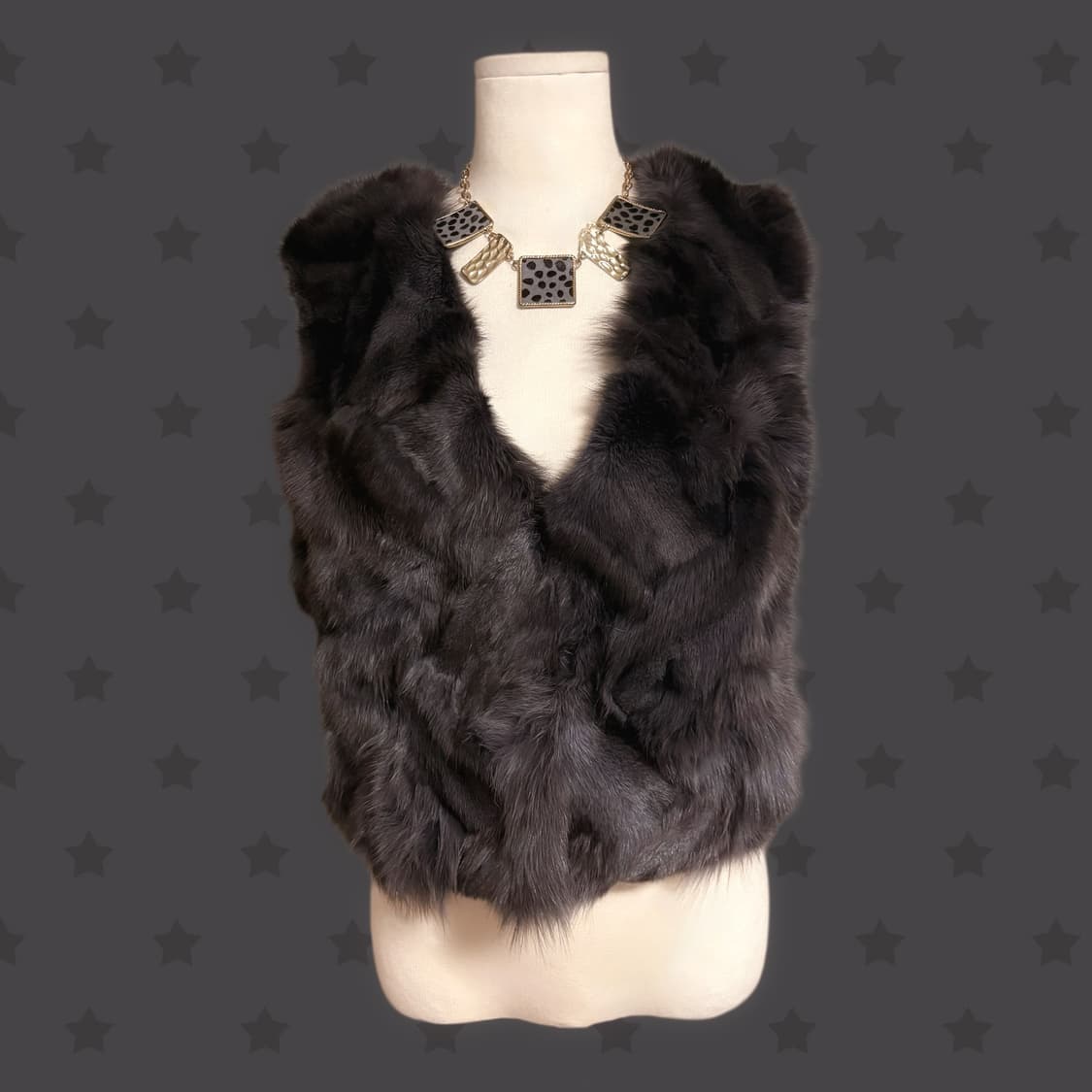 오네갸루 핀터깔 대장 퍼 조끼 자켓  상품이미지1