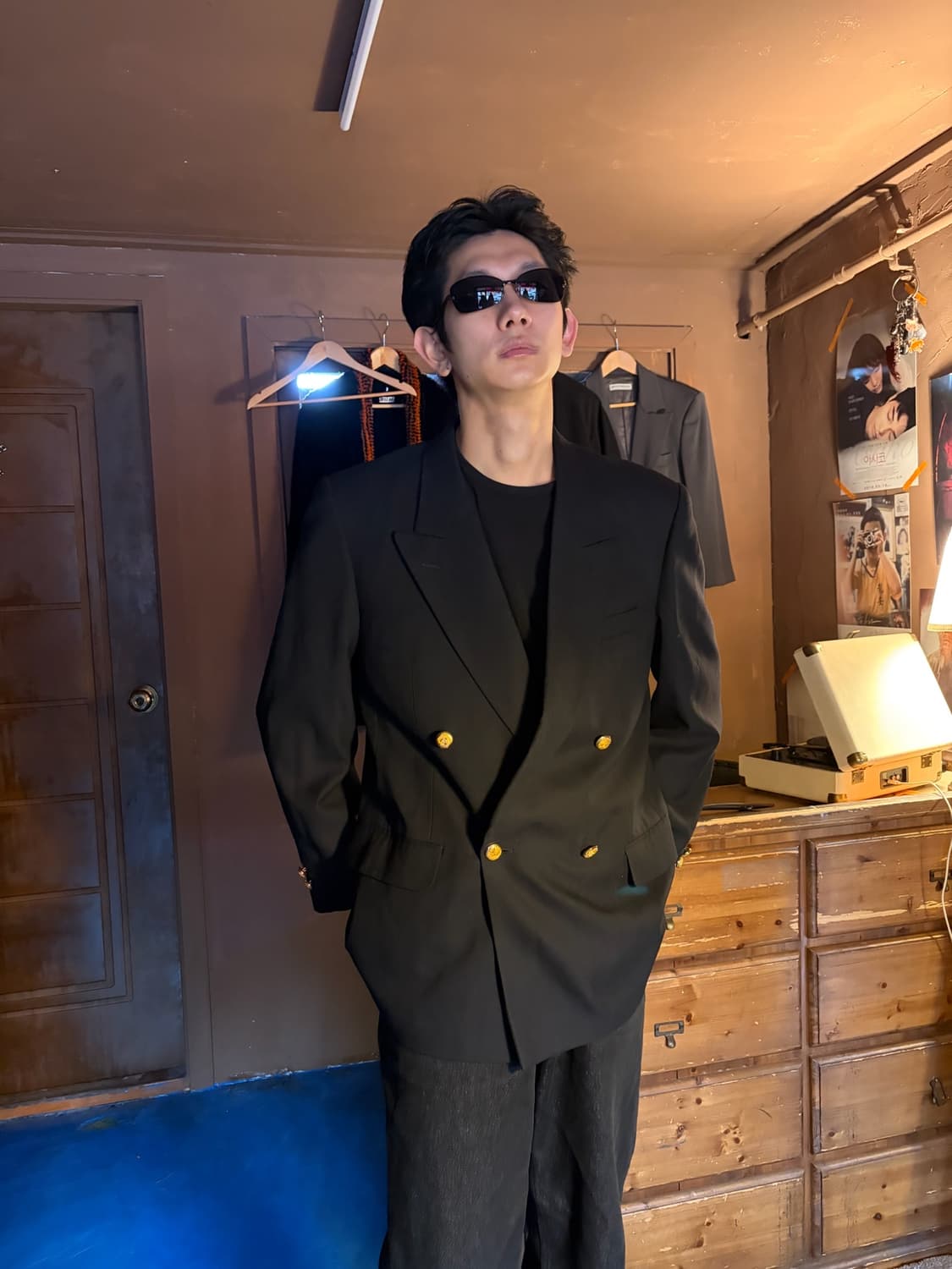 BANDO NAVY WOOL GOLD BUTTON BLAZER 상품이미지1