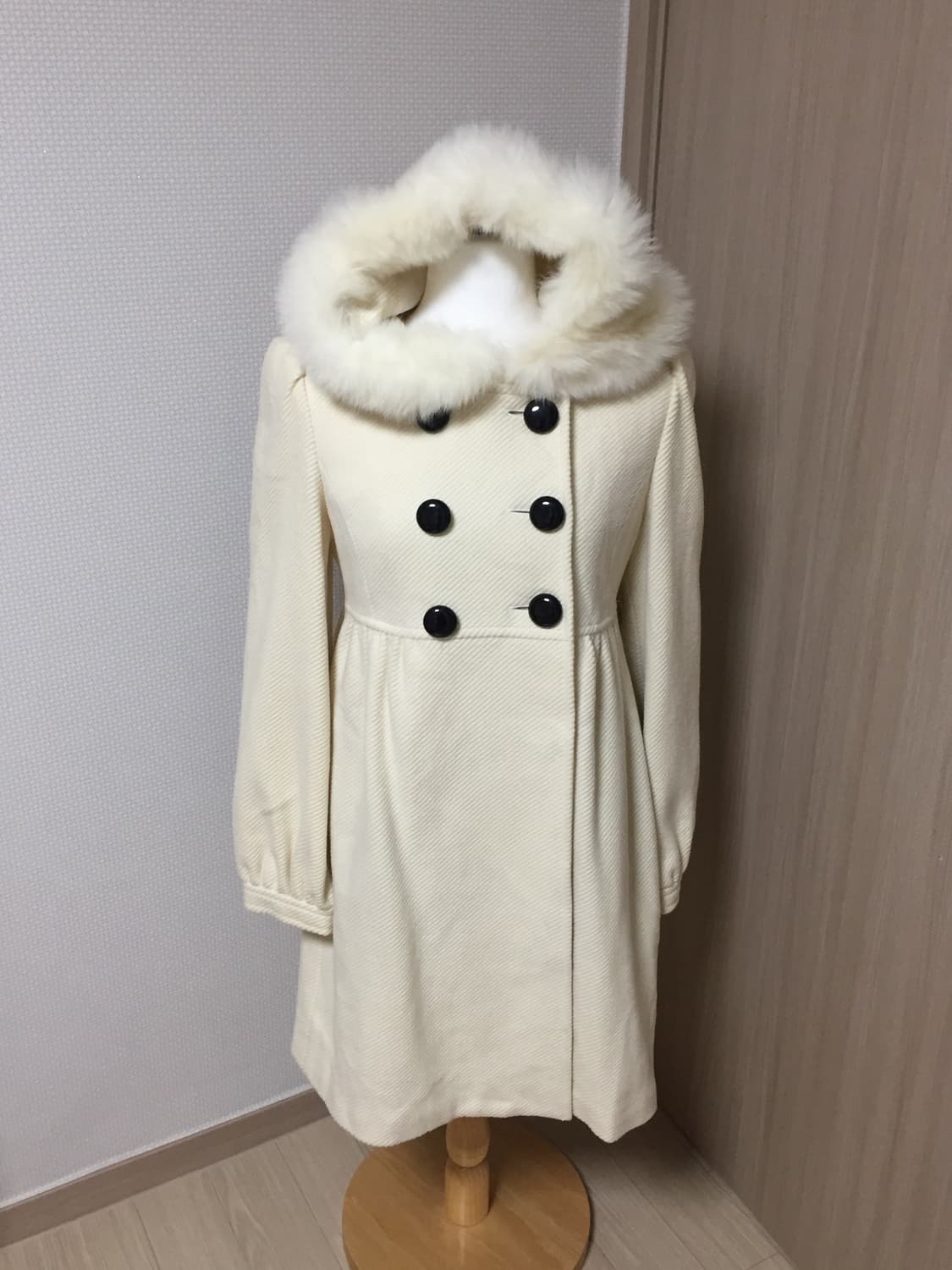 Laisse passe 퍼 후드 원피스 코트 갸루 빈티지 상품이미지3