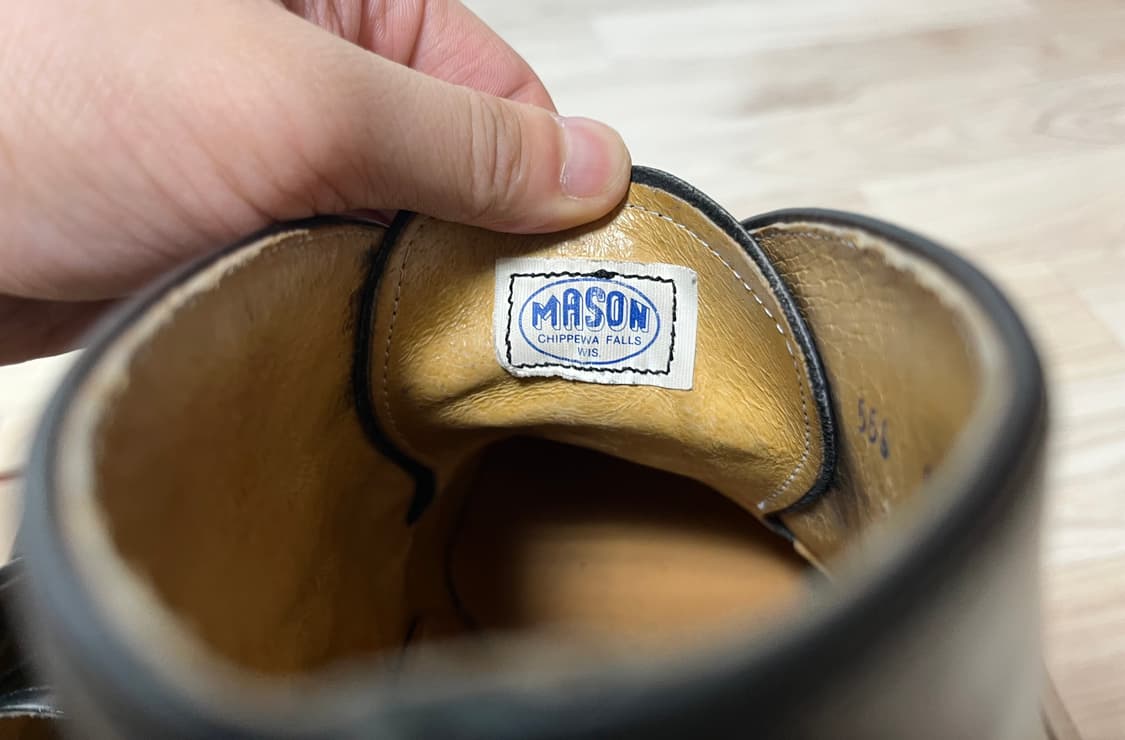 60’s 메이슨 치페와 폴스 처카 부츠 블랙 9D(270mm) 상품이미지3