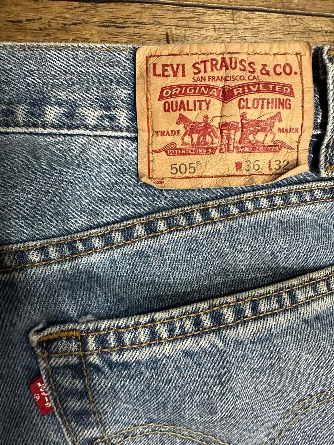 리바이스 LEVIS 505 레귤러핏 연청 데님 팬츠 실측34 상품이미지3