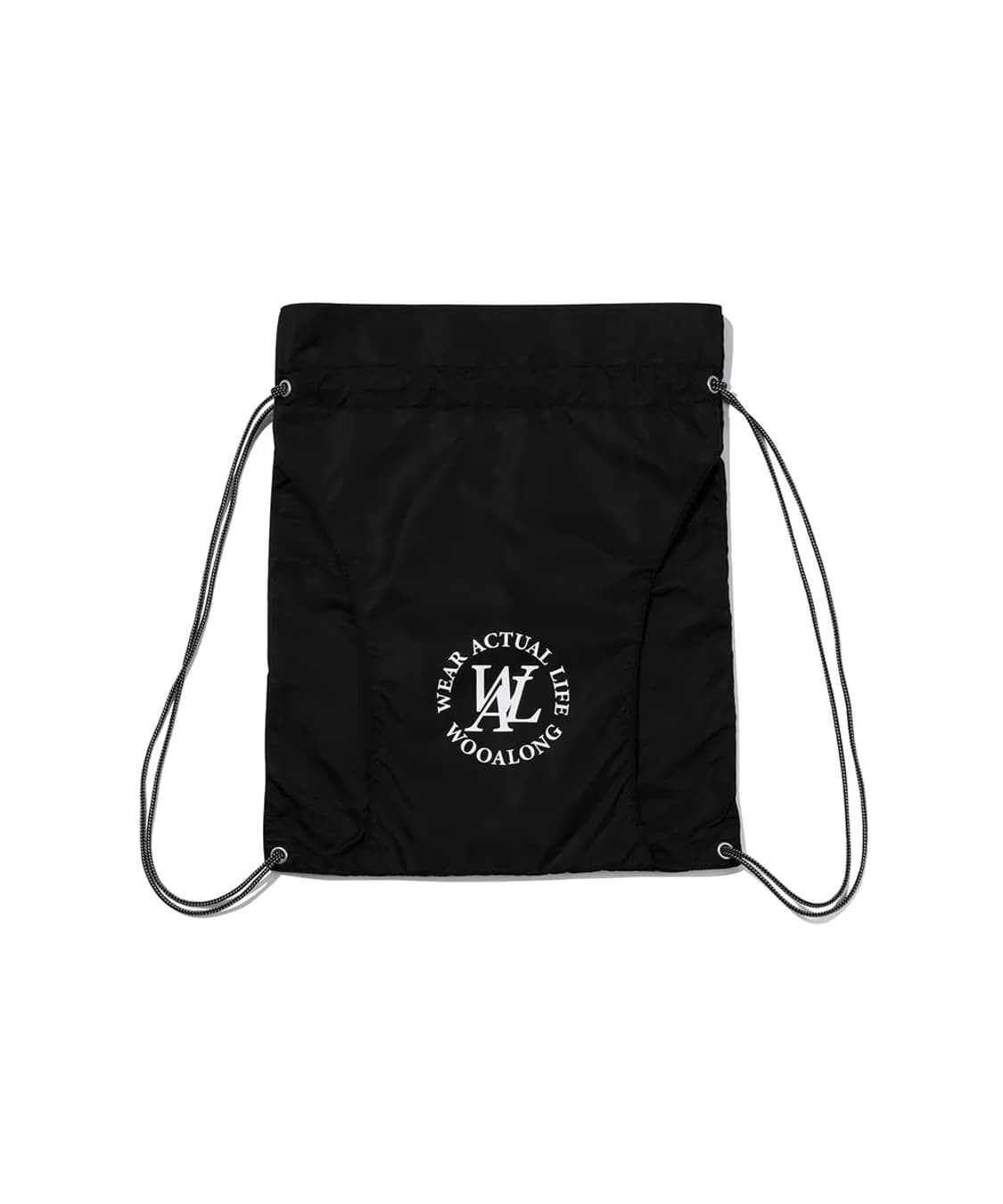 우알롱 Flor logo cutting gym sack - BLACK 상품이미지1