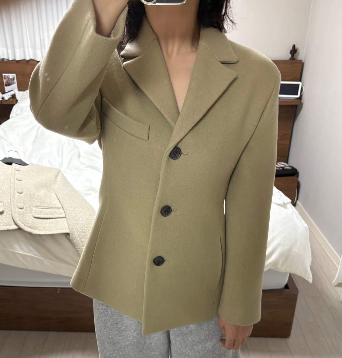 JSNY 아워글래스 울 블레이저 베이지 상품이미지6