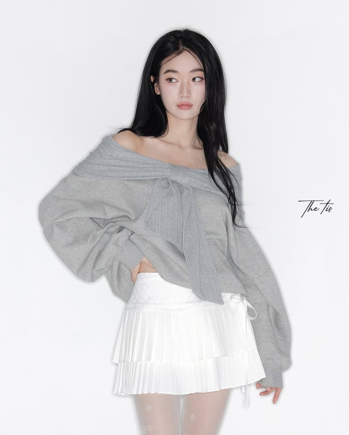 26SS 더티스 리본 후드 봄 버전 그레이 상품이미지2
