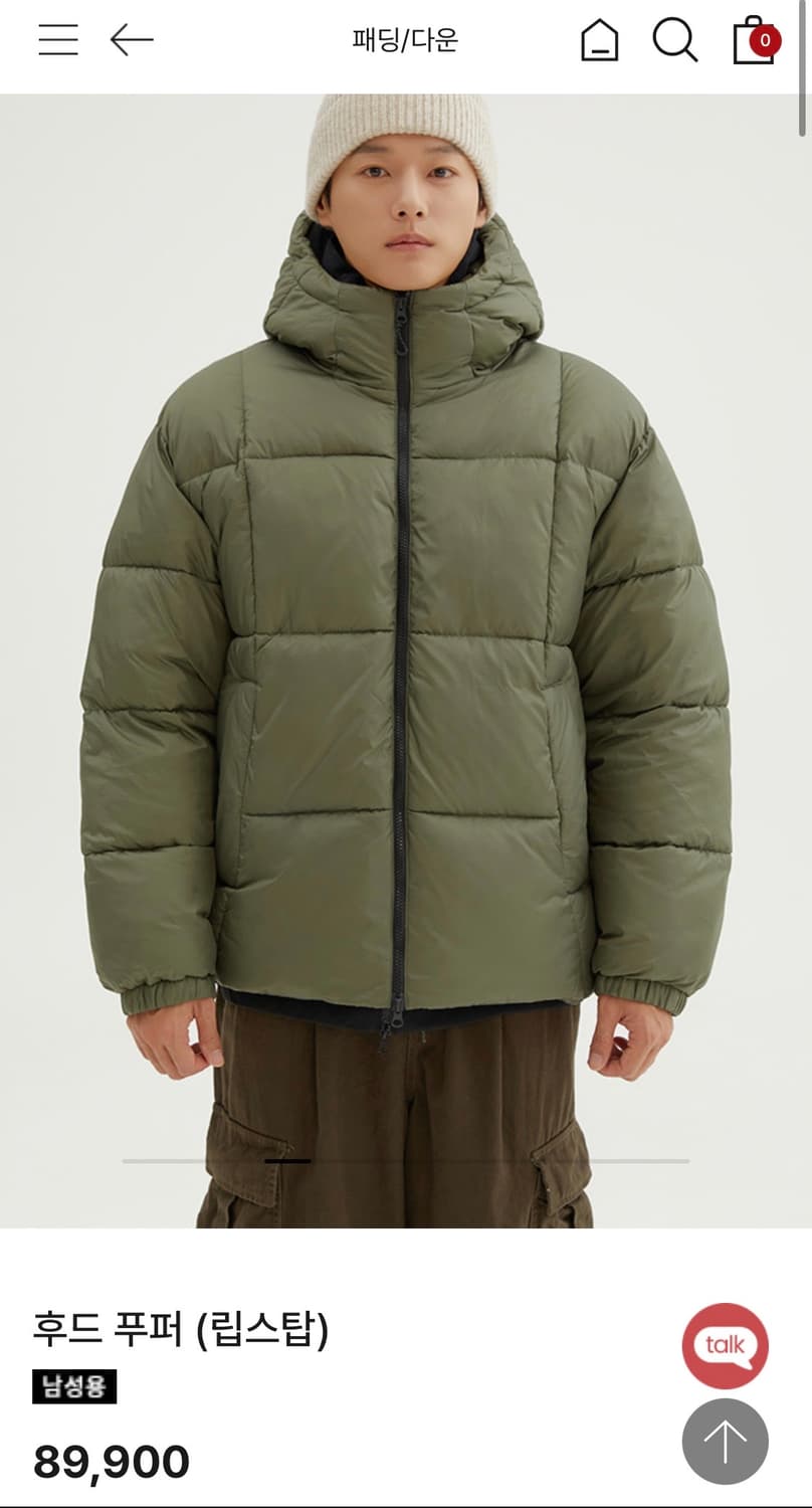 스파오 후드푸퍼 립스탑 패딩 블랙  상품이미지3