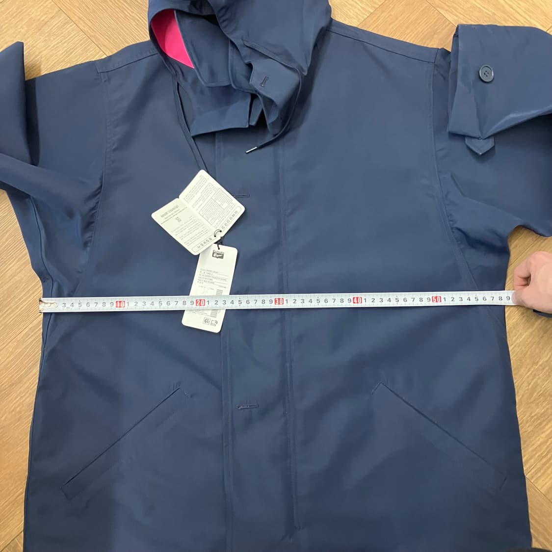 N215 오니츠카타이거 아식스 후드 코트자켓 네이비 상품이미지6