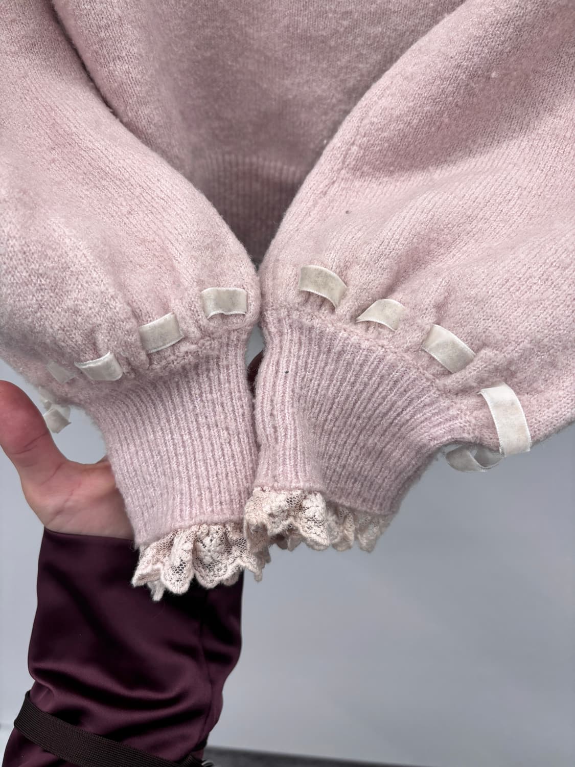 리즈리사 딸기우유 리본 니트 상품이미지8