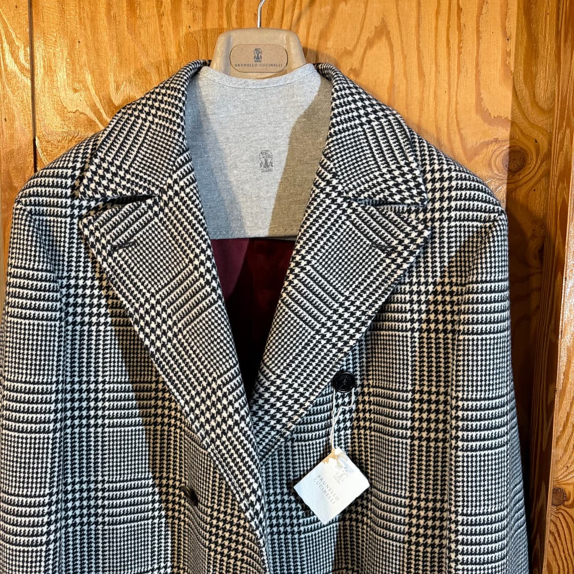 새상품) 브루넬로 쿠치넬리 2024 f/w 더블 브레스트 글렌 체크 코트 상품이미지3