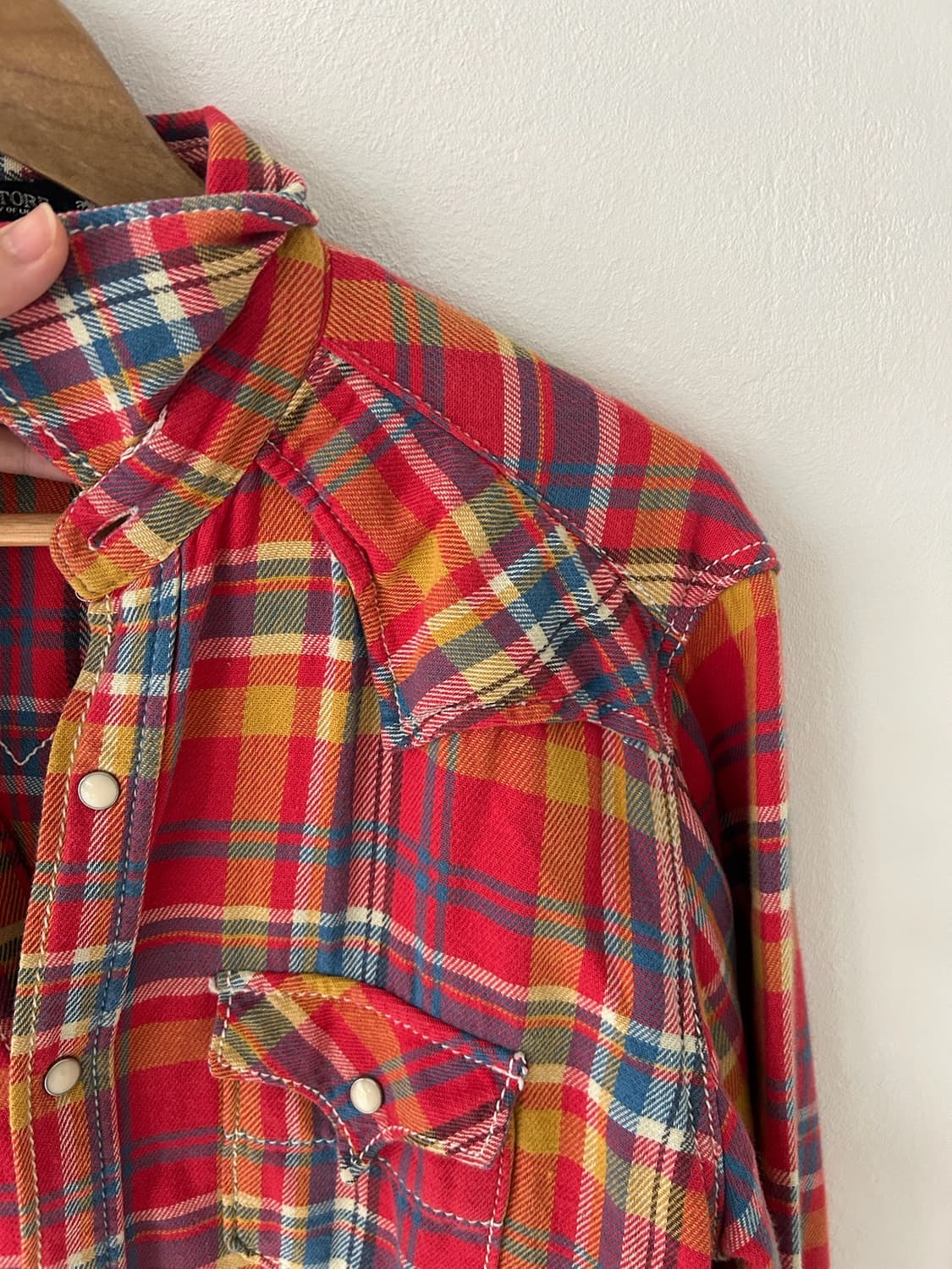 vtg Mark Strore Check Western Shirt. 상품이미지9