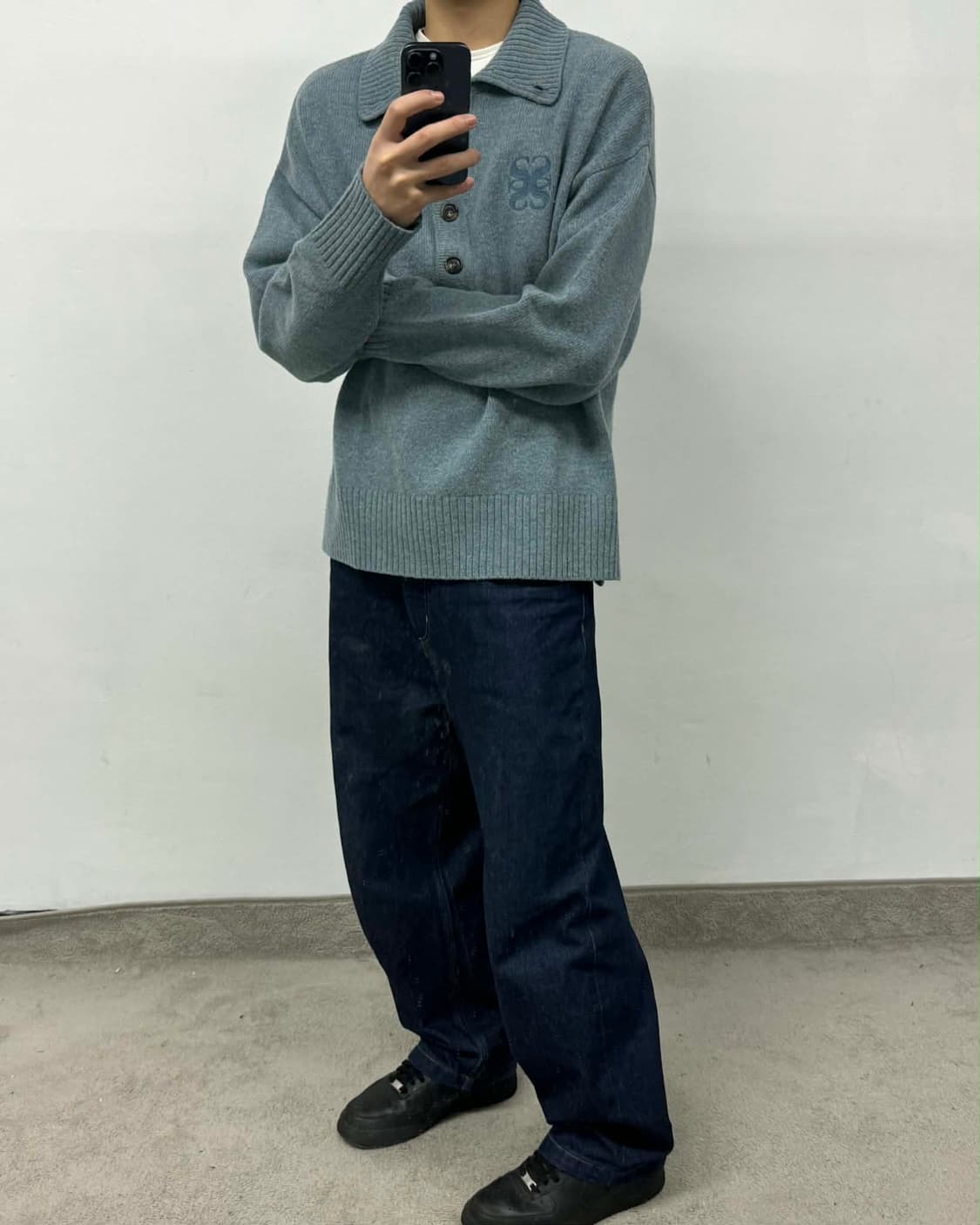 [M] 세터 울 블렌드 폴로 니트 스웨터 상품이미지2