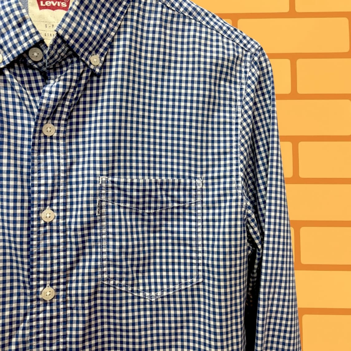 리바이스 블루 체크 셔츠 (M) 상품이미지3