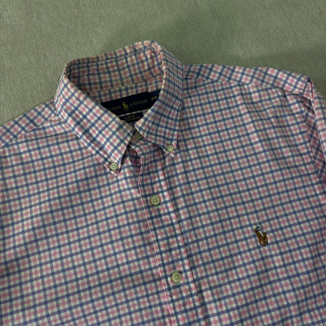 100 폴로랄프로렌 핑크 체크 코튼셔츠  상품이미지2