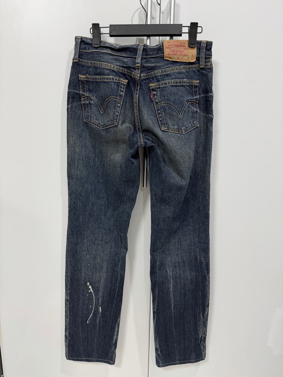 리바이스 501 빈티지 워싱 데님 페인트 디테일 버튼플라이 상품이미지5