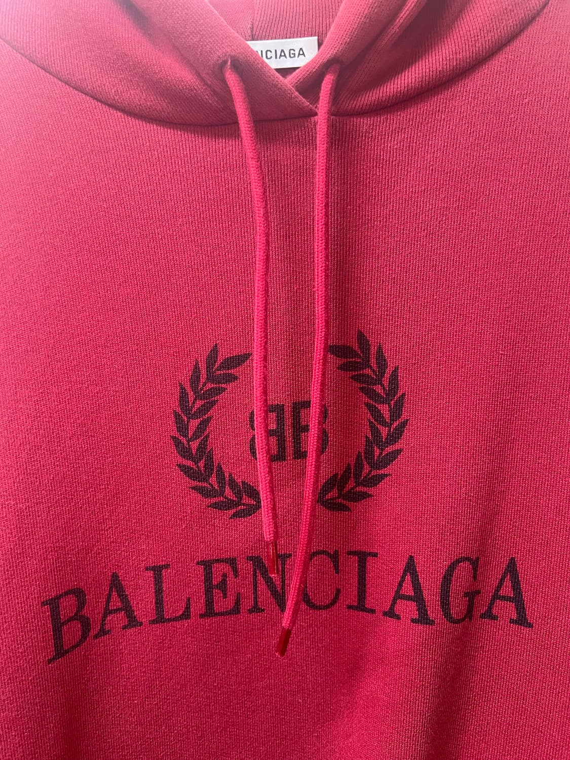발렌시아가 월계수 BB 로고 후디 레드 M사이즈 상품이미지3