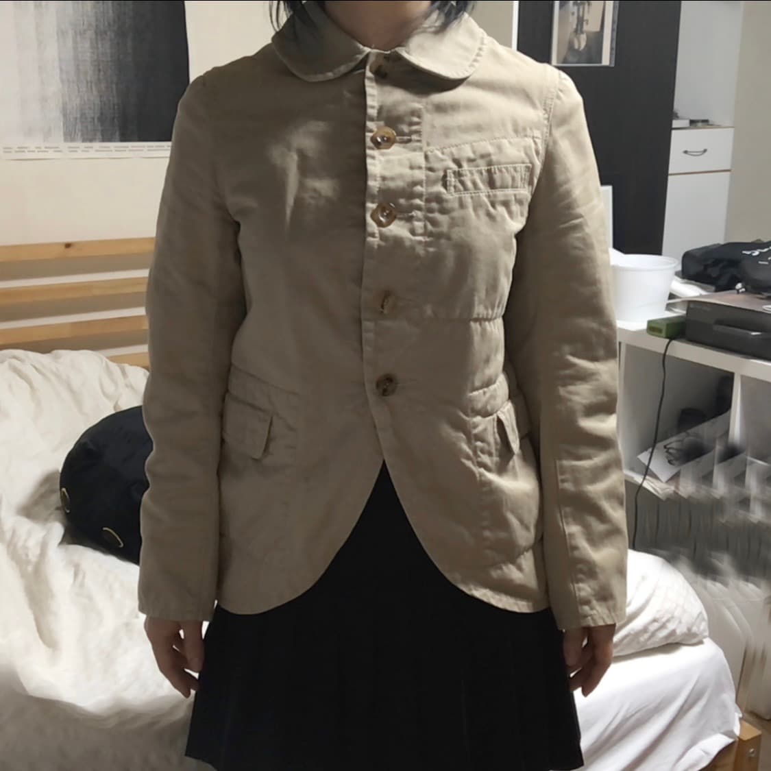 꼼데가르송 라운드카라 베이지 자켓 S 상품이미지7