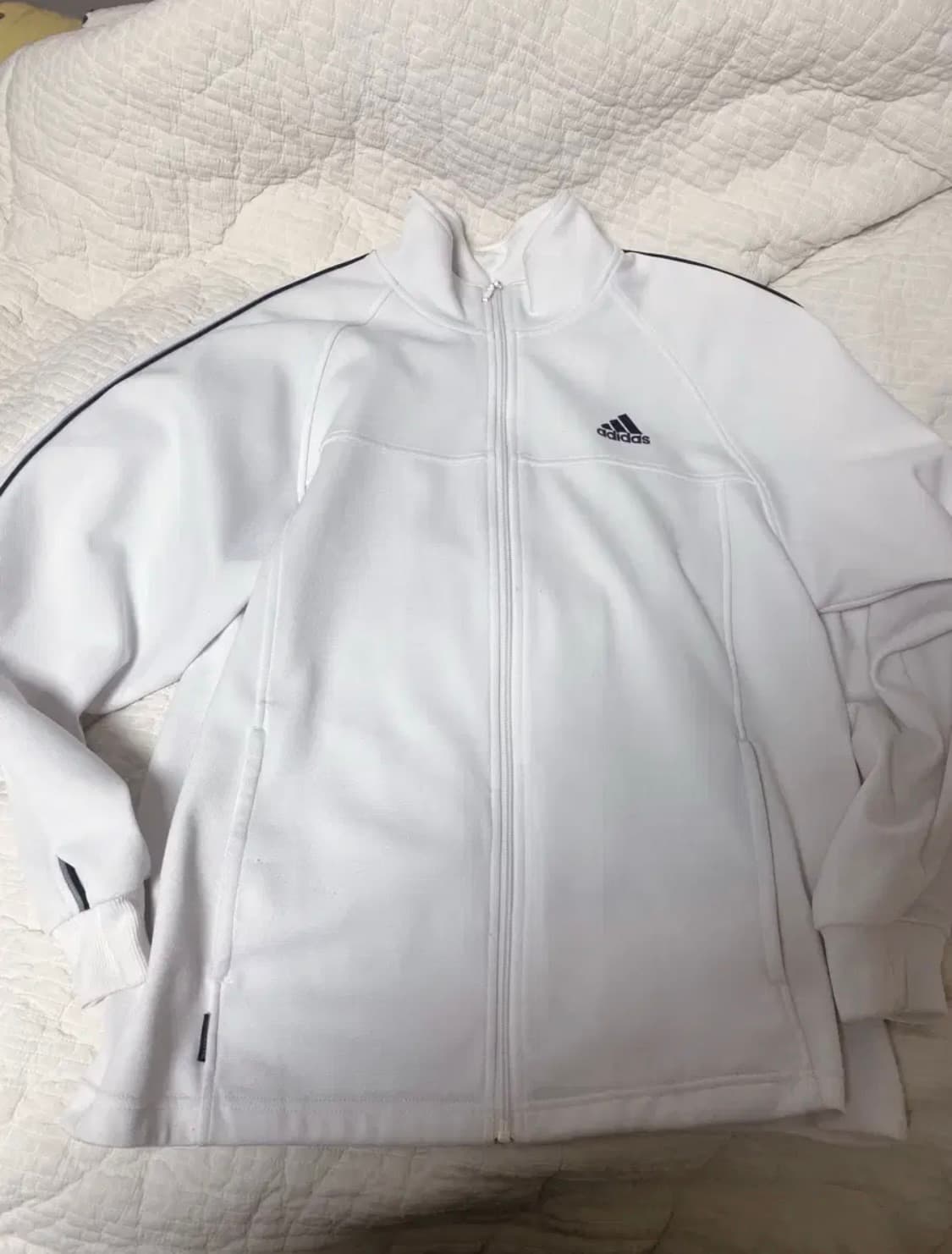 아디다스 화이트 저지 트랙탑 집업 상품이미지1