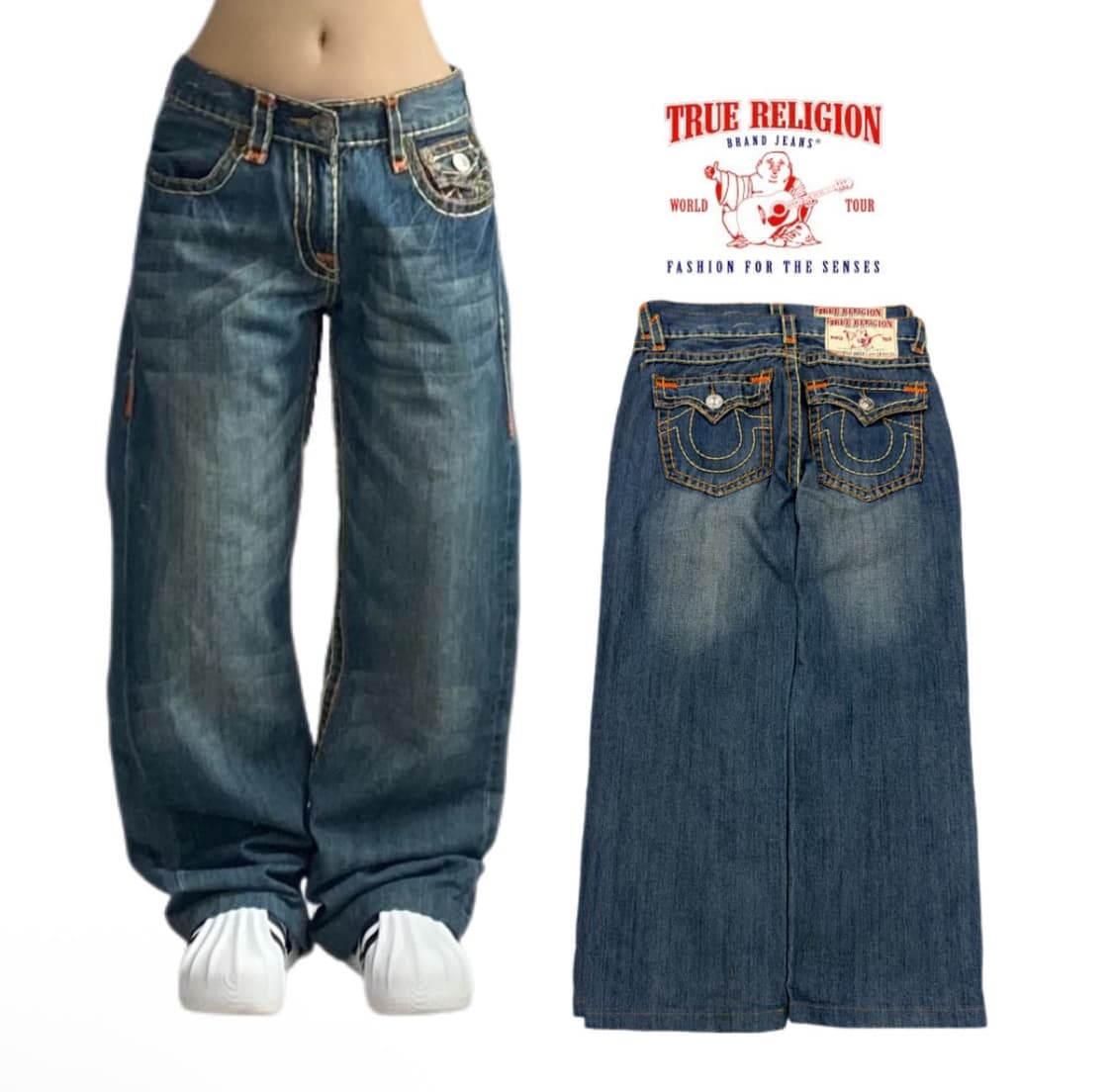 트루릴리전 Y2K 빌리슈퍼티 와이드 데님 팬츠 상품이미지1
