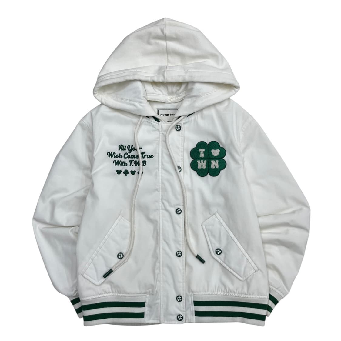 티니위니 그린 베어 화이트 후드 바시티 상품이미지3