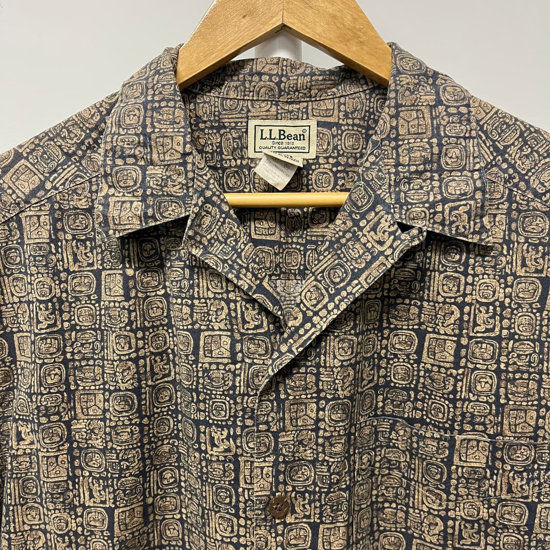 [S] LLBean 엘엘빈 빈티지 코튼 에스닉 반팔 셔츠 상품이미지3