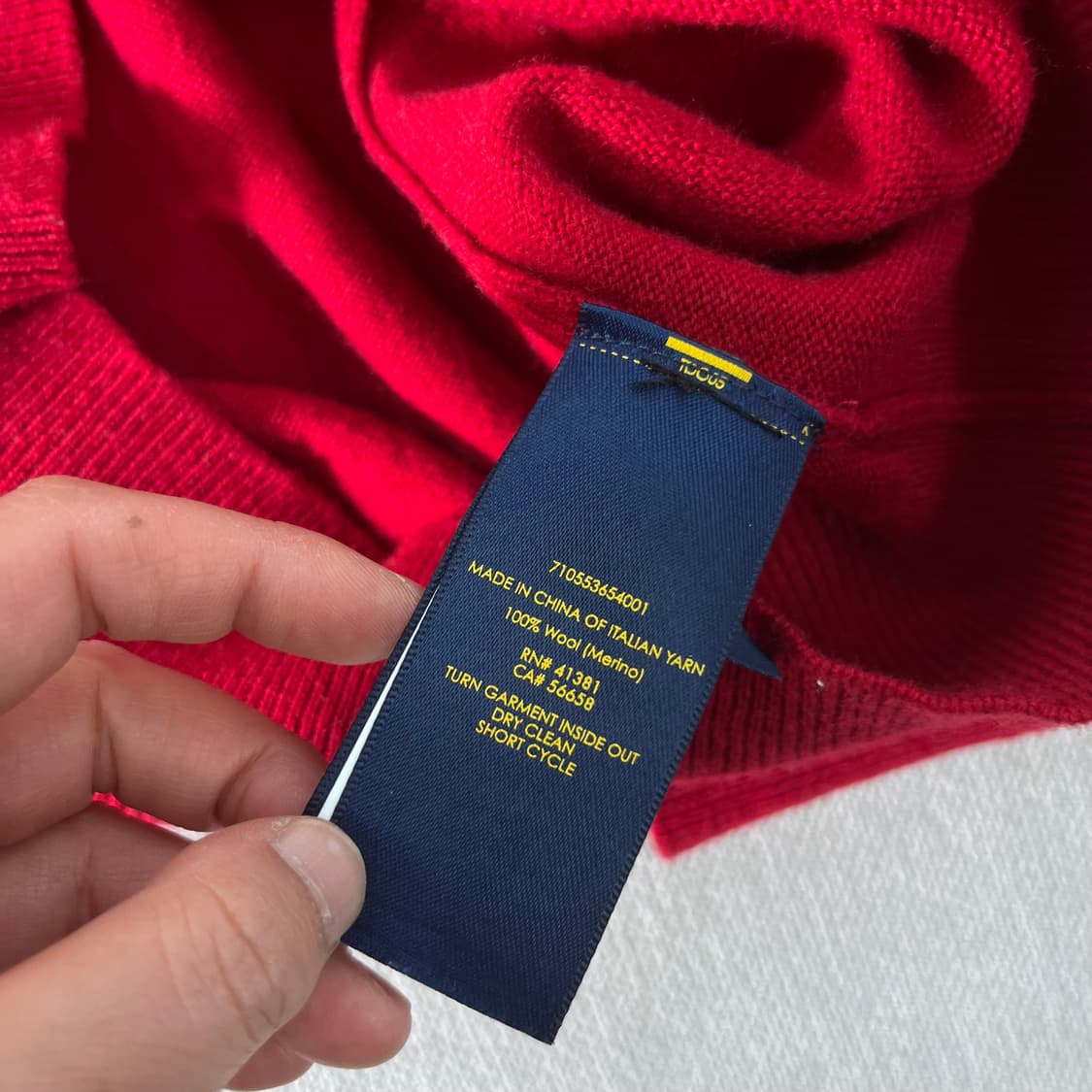 95 폴로랄프로렌 울 브이넥 레드 니트 상품이미지5