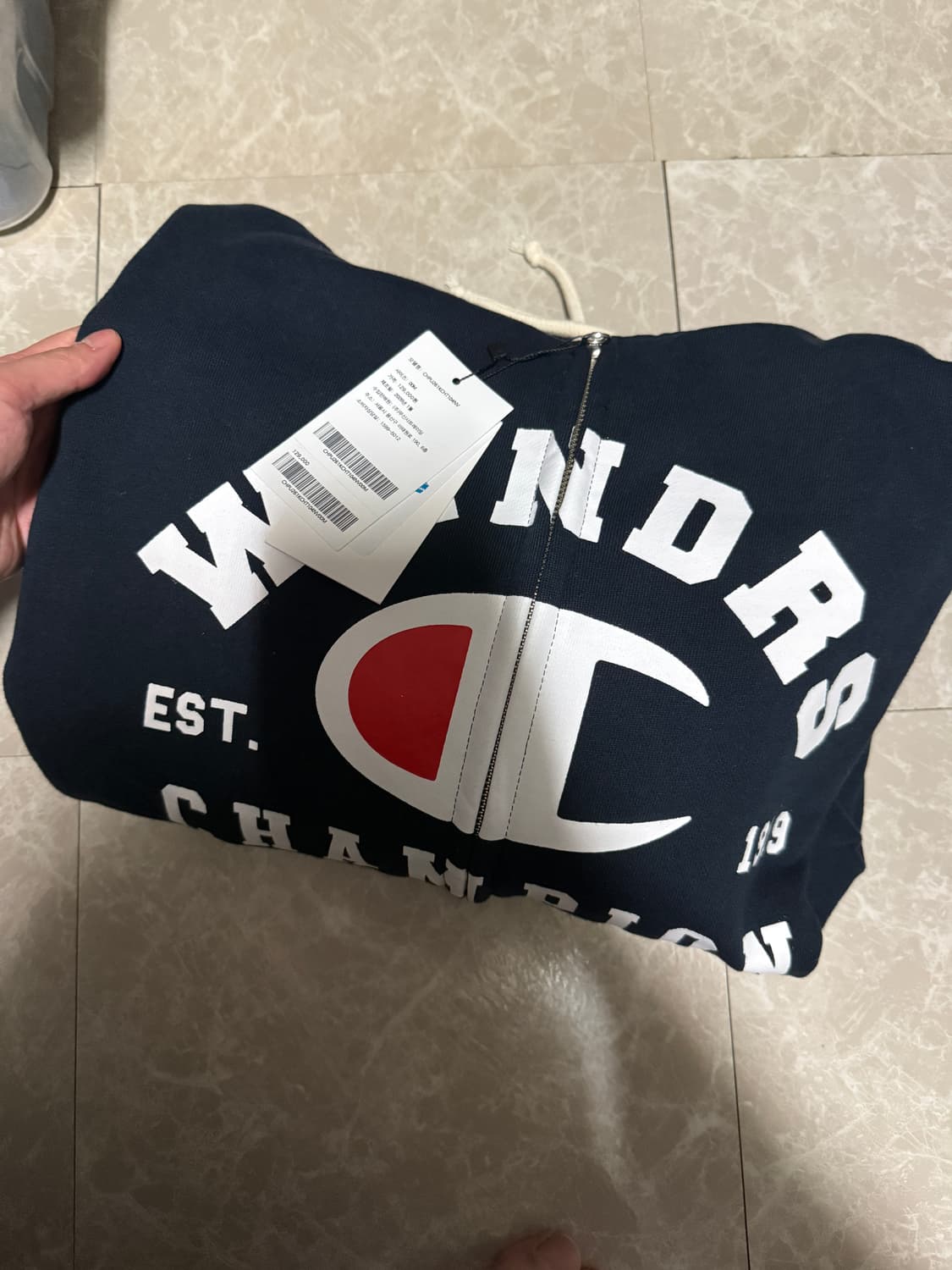 M사이즈 위캔더스 챔피온 후드 집업 네이비 상품이미지1