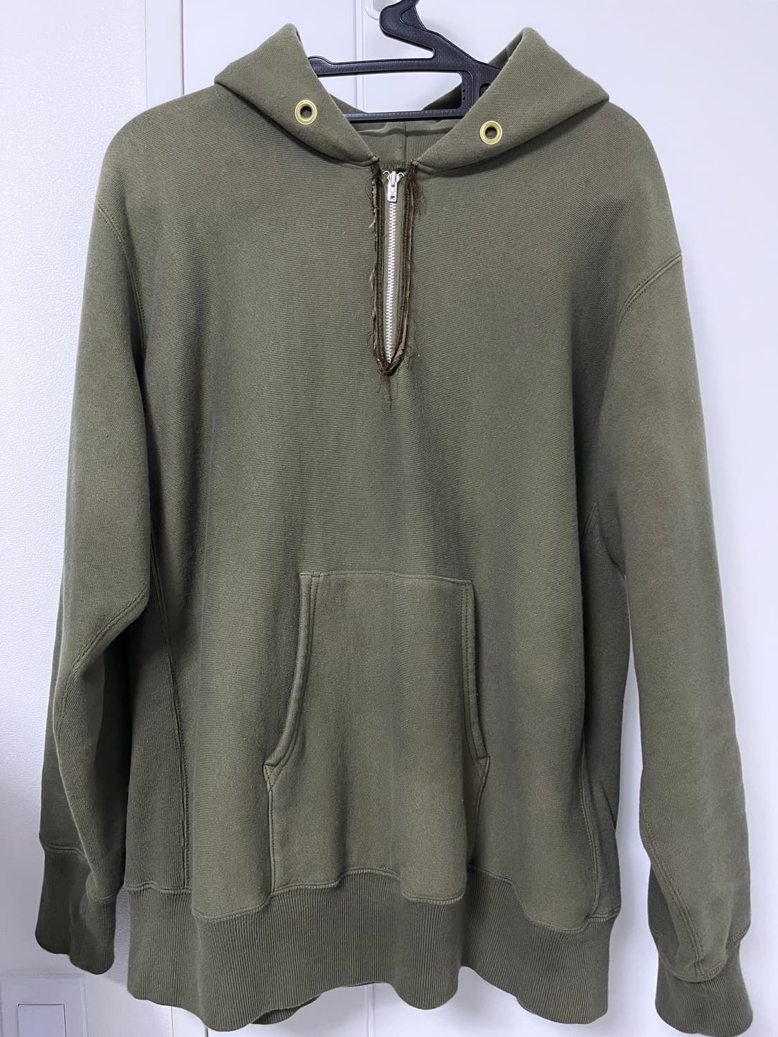 아프레쎄 하프집업 후드티 올리브 싸게 팝니다! 상품이미지3